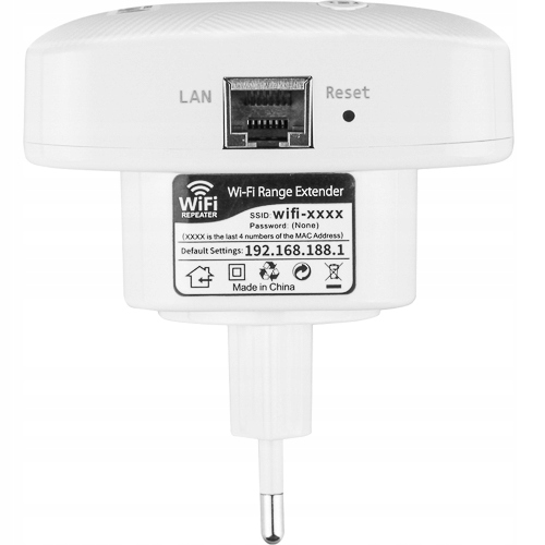 N300 WZMACNIACZ SYGNAŁU SIECI WiFi REPEATER EXTENDER SLIM liteOS 300Mbps