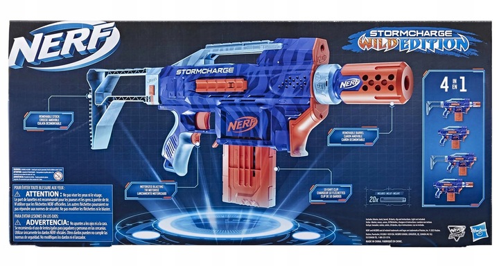 PISTOLET NERF ELITE 2.0 Automatyczny STORMCHARGE 4W1 20 STRZAŁEK +10 WAFFLE