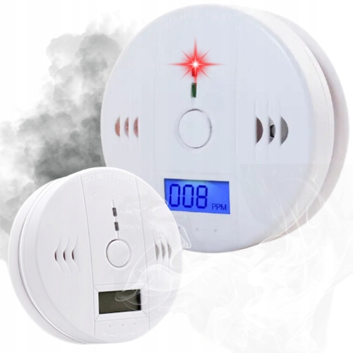 CZUJNIK CZADU I DYMU GAZU CO TLENKU WĘGLA CERTYFIKOWANY BEZPRZEWODOWY LCD