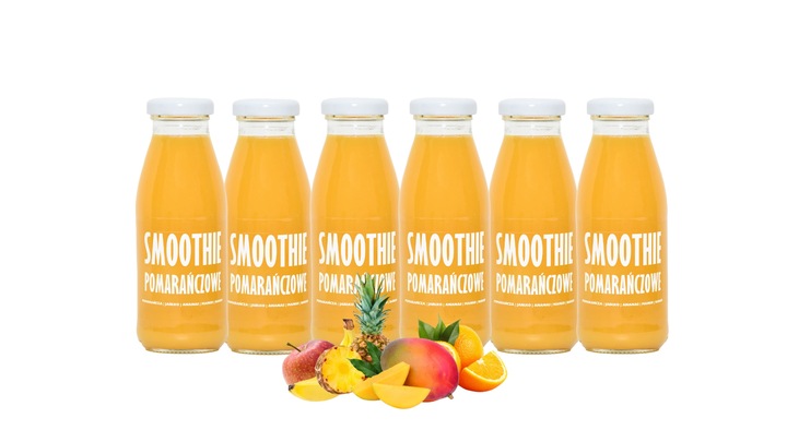 Mus owocowy smoothie mango banan pomarańcza 6x240ml przekąska bez cukru