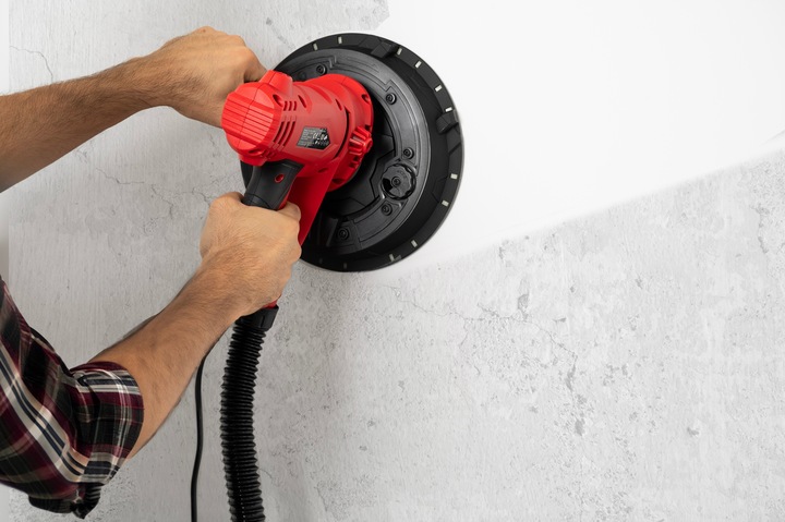 SZLIFIERKA DO GIPSU GŁADZI TYNKÓW TYNKU LED PRO Z ODSYSANIEM PYŁU