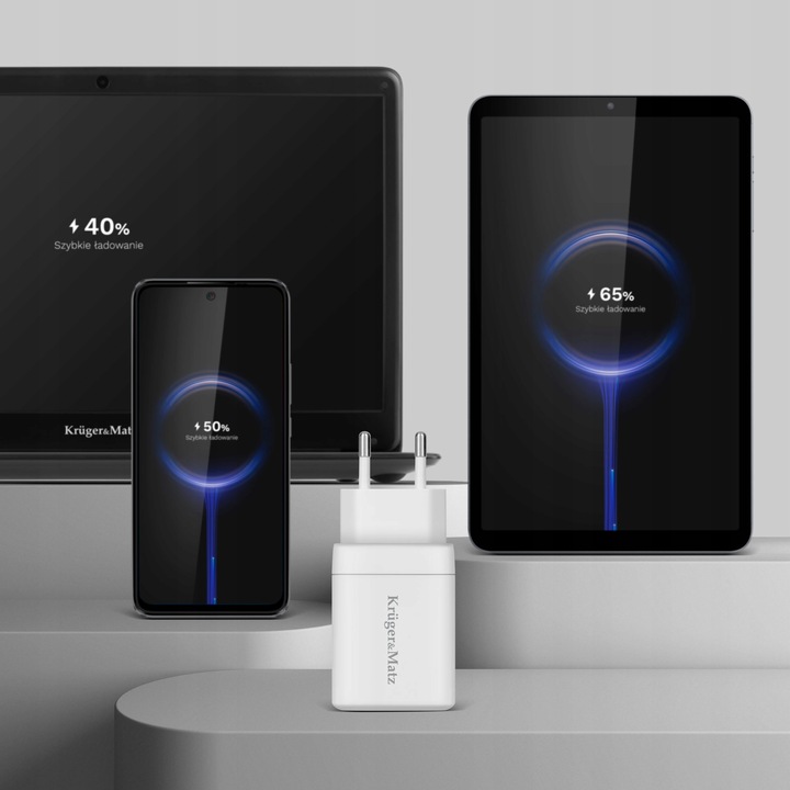 Szybka ładowarka sieciowa GAN 45W Power Delivery Quick Charge Kruger&Matz