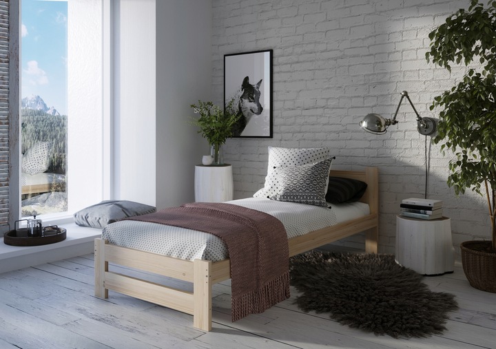 ŁÓŻKO DREWNIANE 100x200 B sosnowe WYSOKI ZAGŁÓWEK Producent