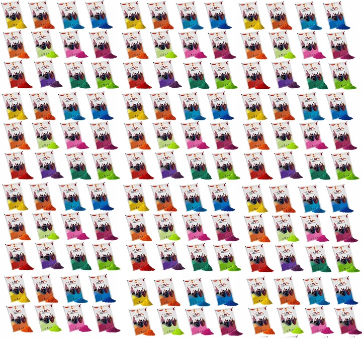 Kolorowy proszek Holi Puder Festiwal ZESTAW 100 szt.