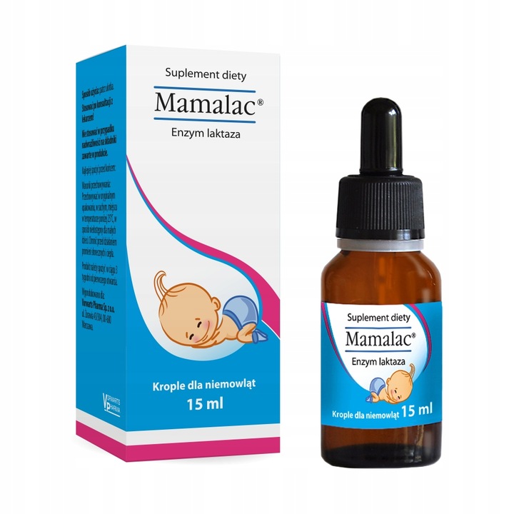 Mamalac KROPLE Z LAKTAZĄ DLA NIEMOWLĄT NA KOLKĘ