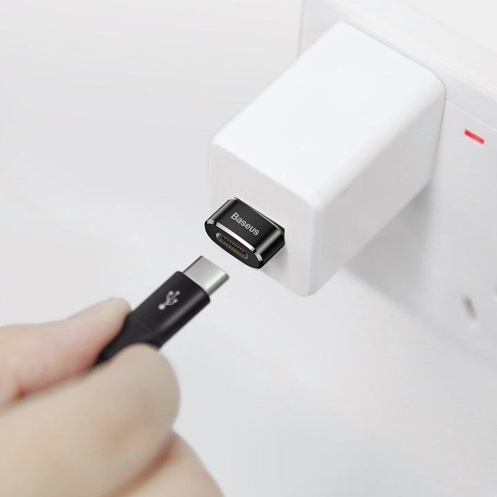 Adapter BASEUS USB-C do USB-A mały 3A Przejściówka nowy kabel do ładowarki