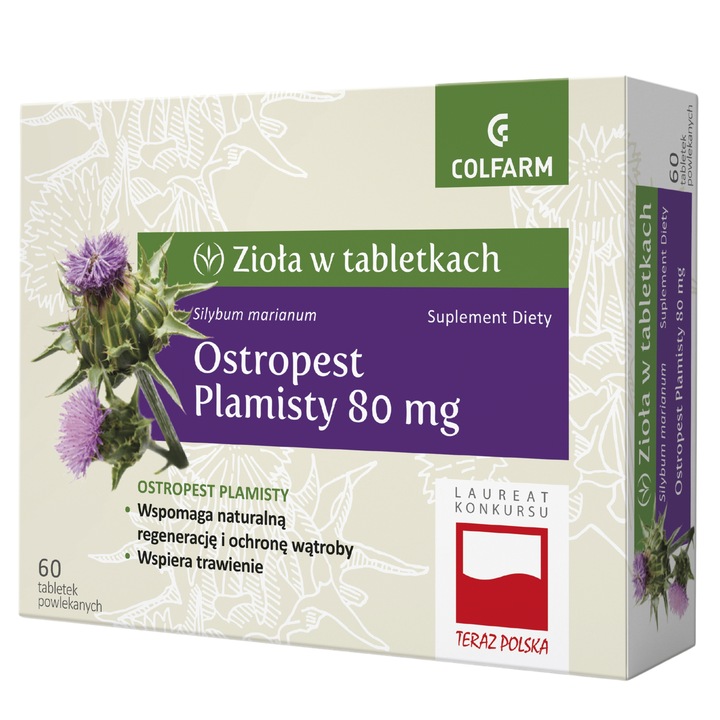 Suplement diety Colfarm Ostropest Plamisty, 60 tabletek