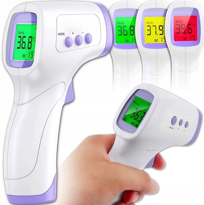TERMOMETR BEZDOTYKOWY NA PODCZERWIEŃ LCD ELEKTRONICZNY CYFROWY DOKŁADNY