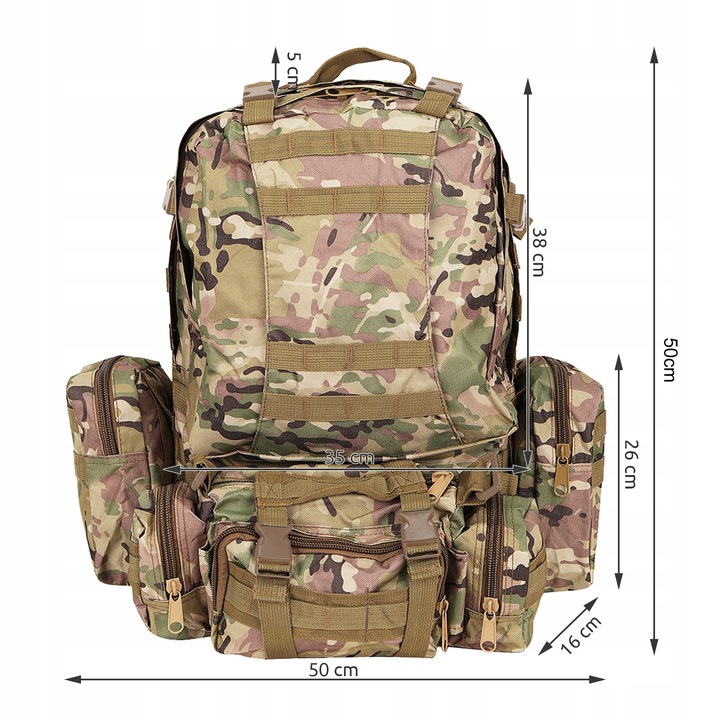 Plecak Taktyczny Wojskowy Militarny Survival 48,5l do Pracy Survivalowy XL