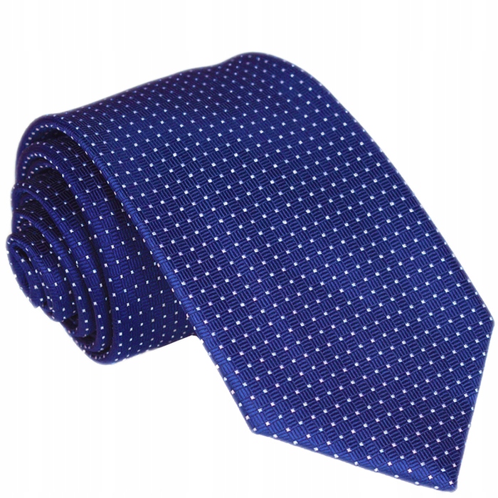 STYLOWY CHABROWY Żakardowy Krawat Męski do Garnituru w Kropki Groszki rc20