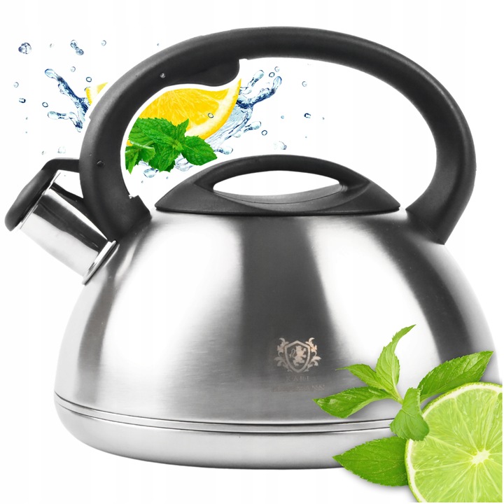 CZAJNIK na GAZ 3L CZAJNIK z GWIZDKIEM POKRYWĄ STAL INDUKCJA SREBRNY