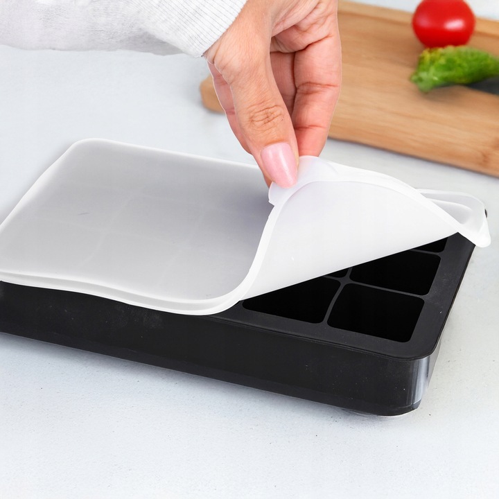 6x Foremki do lodu silikonowe forma do 15 kostek lodu z pokrywką