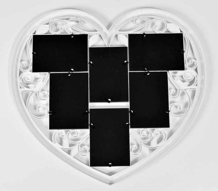 MULTI RAMKA BIAŁA 3D NA ZDJĘCIA ZDJĘCIE 10x15 ŚLUB FOTO SERCE DUŻE 58