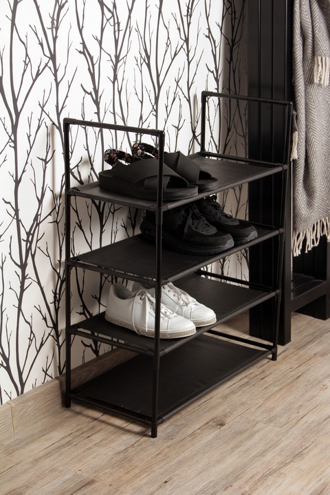 PÓŁKA NA BUTY REGAŁ STOJAK PÓŁKI OBUWIE SZAFKA POJEMNA LOFT 4 POZIOMY