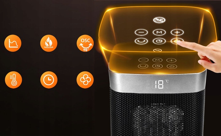 TERMOWENTYLATOR GRZEJNIK ELEKTRYCZNY KOLUMNOWY FARELKA CICHY 2000W +