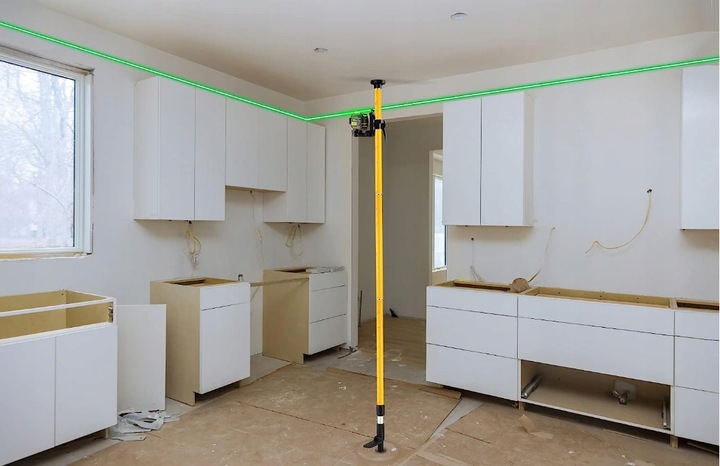 TYCZKA DO POZIOMICY LASEROWEJ 3 M STATYW LASER KRZYŻOWY KOLUMNA ROZPOROWA