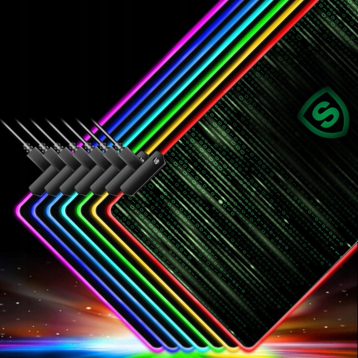 Podkładka pod myszkę gamingowa mysz xxl duża klawiaturę RBG świecąca 80x30