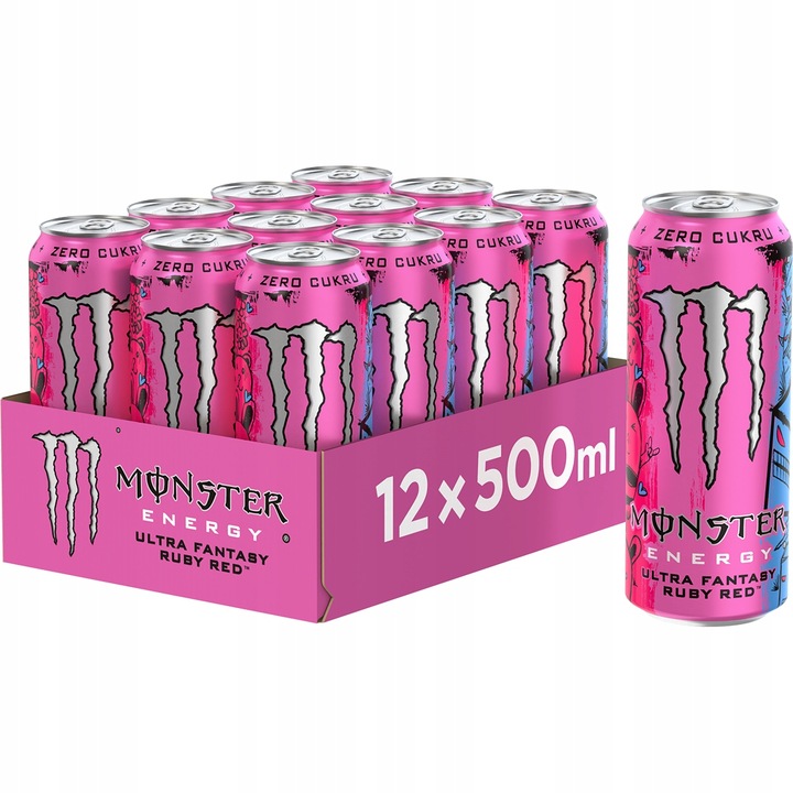 Napój energetyczny Monster Ruby Red o smaku cytrusowym energetyk 12x500ml