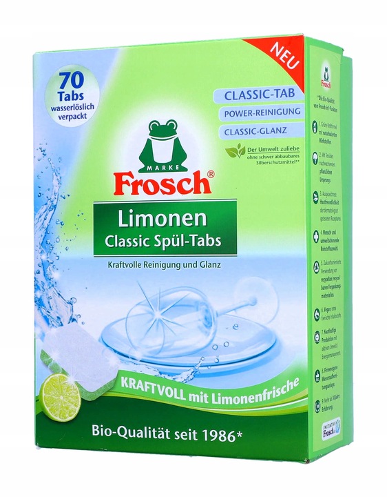 FROSCH Classic Lemon Tabletki do Zmywarki Skuteczne i Biodegradowalne x70
