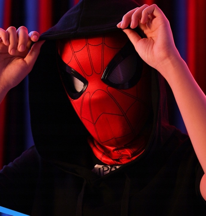 Spiderman MASKA OCZY SĄ RUCHOME SUPER HERO MASKA COSPLAY