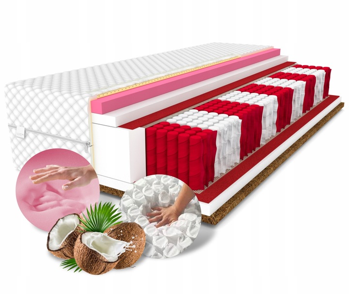 Materac 160x200 DIAMOND multipocket kokos visco