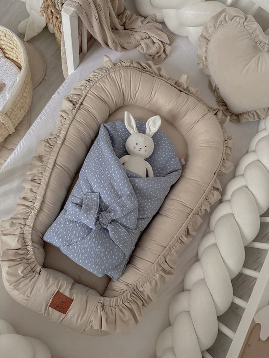 KOKON NIEMOWLĘCY BAWEŁNIANY Z FALBANKĄ INFANTILO