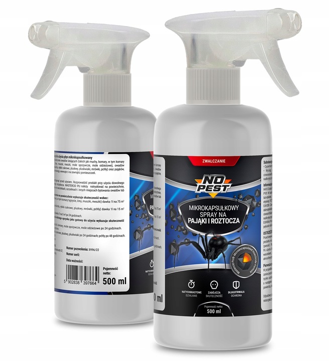 SPRAY OPRYSK PŁYN AEROZOL ŚRODEK NA PAJĄKI ROZTOCZA MIKROKAPSUŁKOWY NO