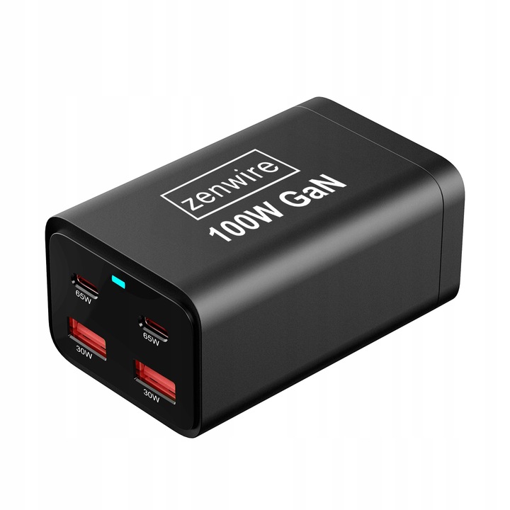 Ładowarka Sieciowa Zasilacz 100W Kostka GaN 3 Kabel AC 2x USB-C 65W 2x USB