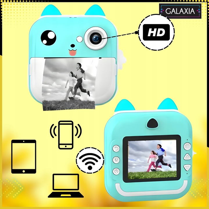 MINI DRUKARKA DRUKUŚ TERMICZNA APARAT NATYCHMIASTOWY DLA DZIECI i 11 ROLEK