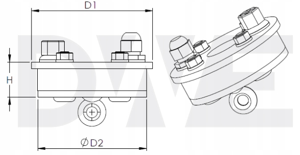 Głowica studzienna 125/32 stalowa, ocynk