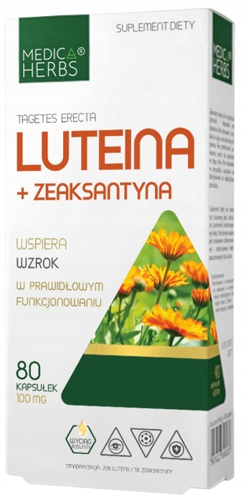 Luteina + Zeaksantyna 160kaps. Medica Herbs Oczy