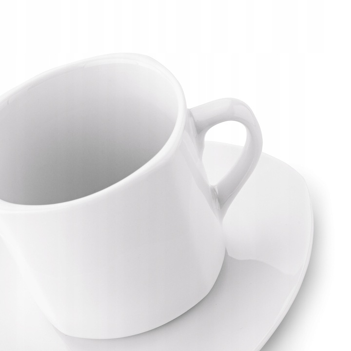 Komplet FILIŻANEK do KAWY HERBATY Porcelanowe ze SPODKIEM Tadar 6x220 ml