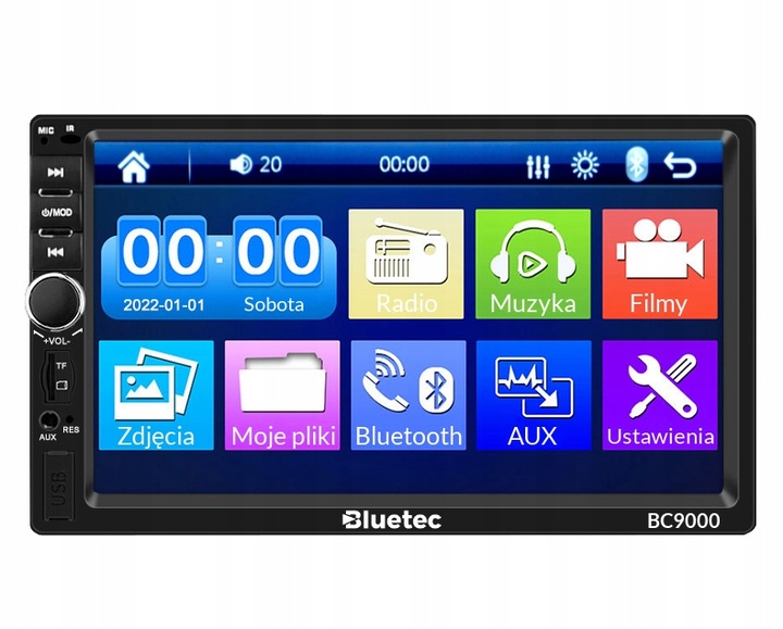 RADIO SAMOCHODOWE BLUETOOTH 2 DIN 7" RDS USB MICRO SD 4x50W KAMERA