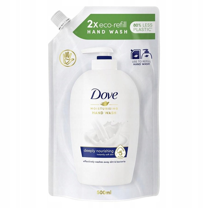 DOVE HAND WASH MYDŁO DO RĄK W PŁYNIE ZAPAS REFILL ZESTAW MIX 4x 500ML
