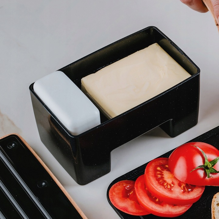 PRACTIC INTELIGENTNA MASELNICZKA WODNA Z POKRYWA POJEMNIK NA MASŁO CZARNA