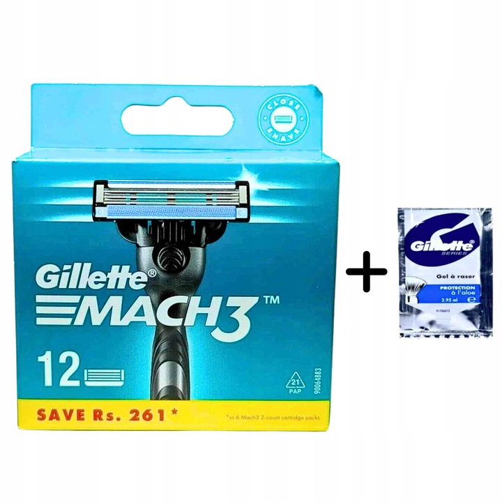 Gillette Mach 3 wkłady ostrza nożyki do maszynki do golenia Mach3 12 sztuk
