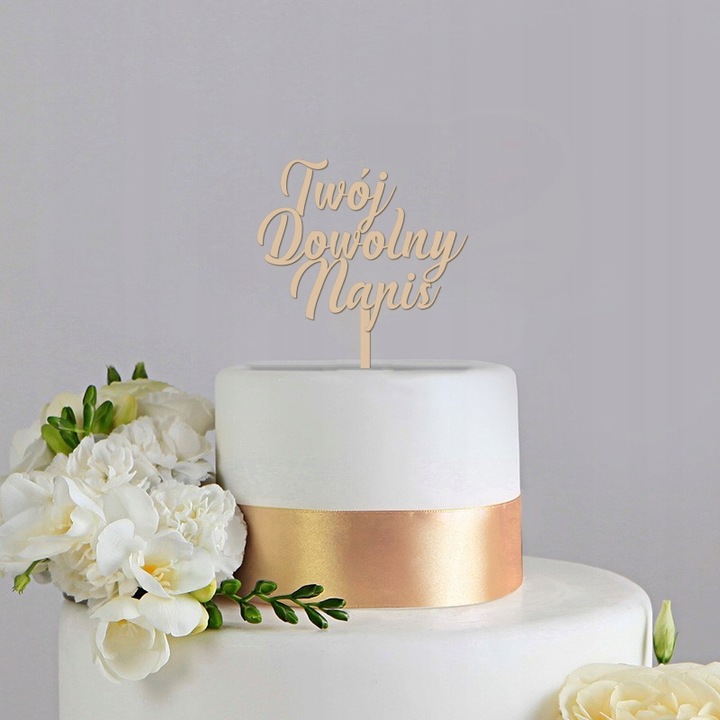 SKLEJKA TOPPER NA TORT DOWOLNY NAPIS URODZINY dowolny tekst