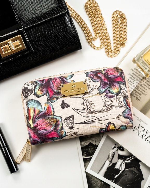 Portfel Peterson z eko skóry damski prezent na dzień matki pojemny z RFID