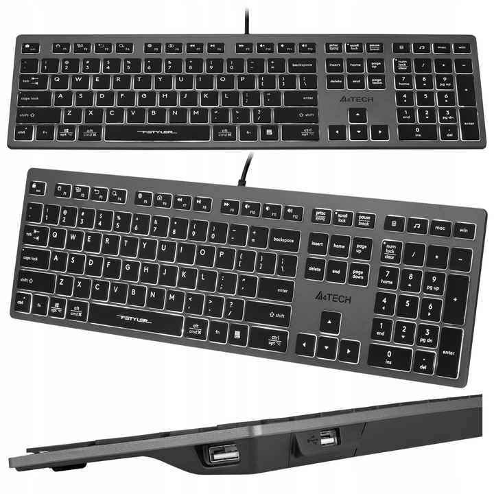 Klawiatura przewodowa A4TECH FSTYLER FX60H (White Backlit)