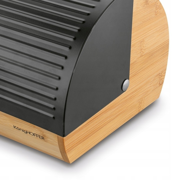 CHLEBAK Bambusowy POJEMNIK na CHLEB SOLIDNY Czarny Konighoffer Fushion