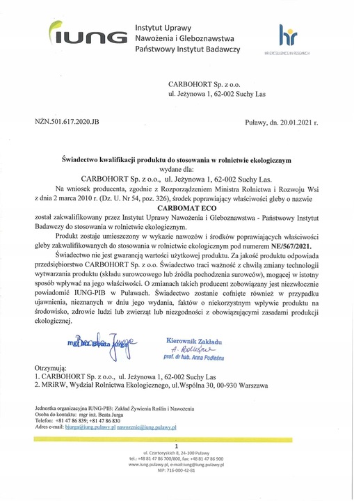 Ściółka z węgla brunatnego CARBOMAT ECO 20 L (pH 4,5 - 5,0)