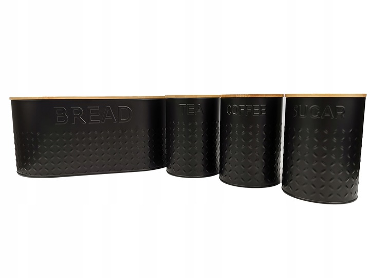 ZESTAW 5w1 CHLEBAK POJEMNIK NA KAWA CUKIER HERBATA DESKA KROJENIA CHZ03