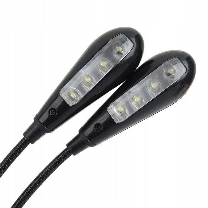LAMPKA Z KLIPSEM 4 LED CZYTANIA NUT KLIPS PODWÓJNA