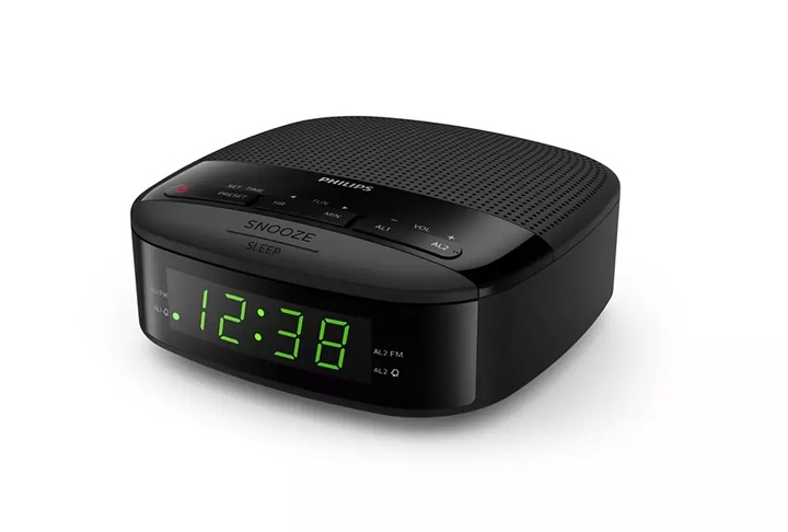 Radiobudzik radio Tuner FM LED podwójny alarm Philips TAR3205