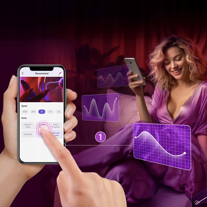 damski wibrator łechtaczk posuwisty z 7 różnymi funkcjami wibracji APP