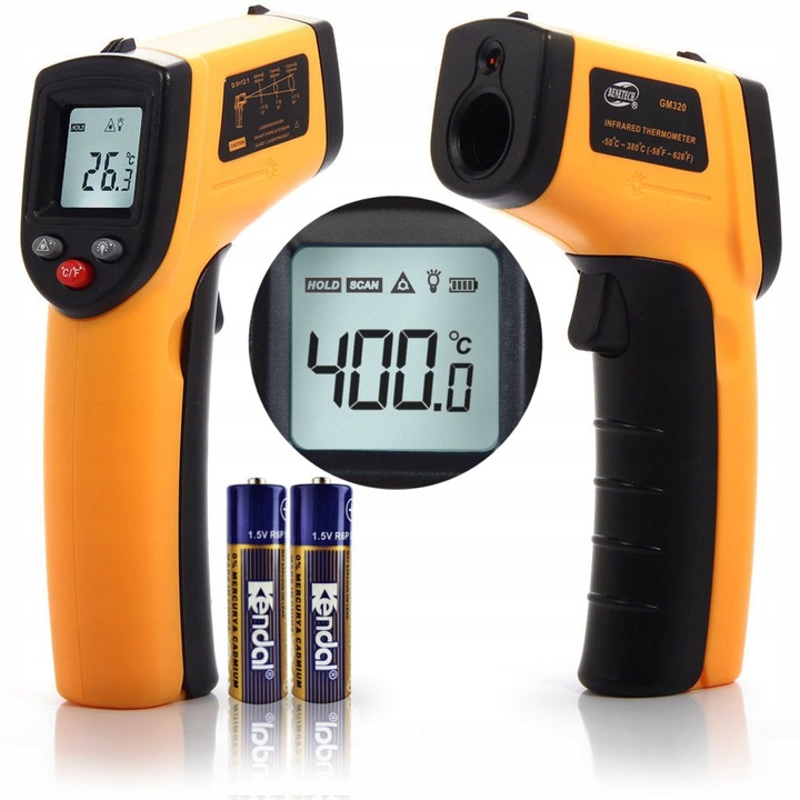 PIROMETR TERMOMETR LASEROWY BEZDOTYKOWY MIERNIK NA PODCZERWIEŃ -50 +400°C