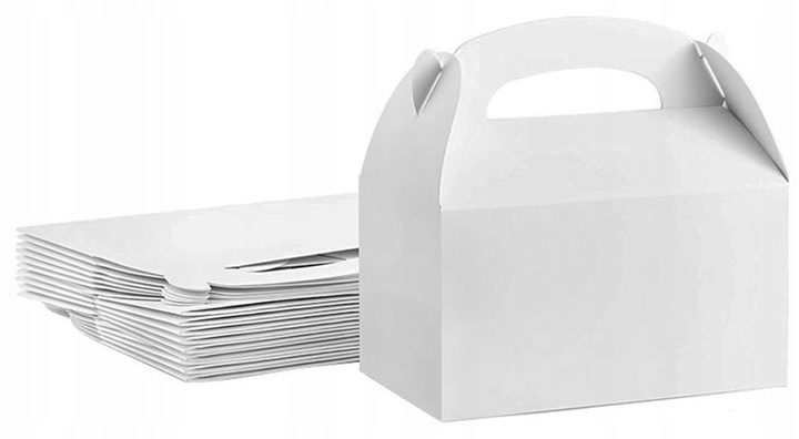 Pudełko Na Ciasto CHRZEST Gładkie Białe Ślub Wesele 10szt