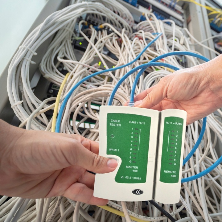 TESTER SIECIOWY ZACISKARKA STRIPPER WCISKACZ WTYKI RJ45 ZESTAW XXL + ETUI