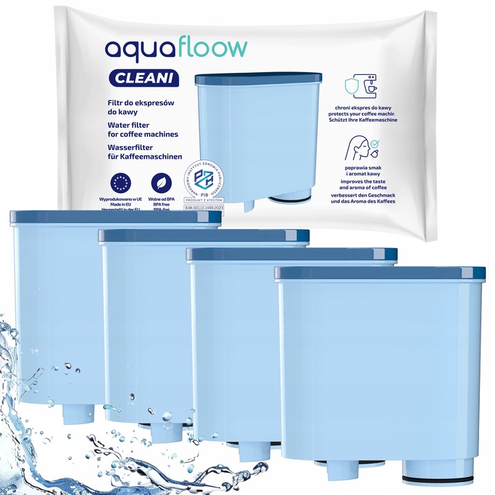4x filtr AquaFloow do ekspresu Saeco Philips Latte Go z system AquaClean