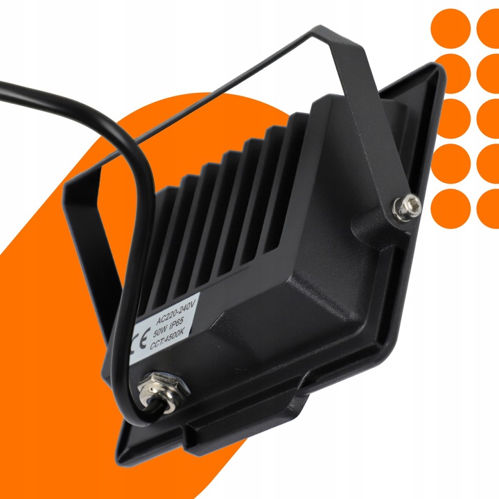 Halogen Naświetlacz LED 50W 4500K Reflektor Zewnętrzny Ogrodowy